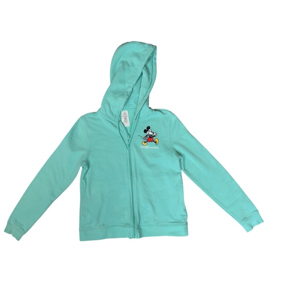 Disney Mickey Mouse Aqua Blue Zip Up Hoodie Adult Small Walt Disney - Picture 2 of 8